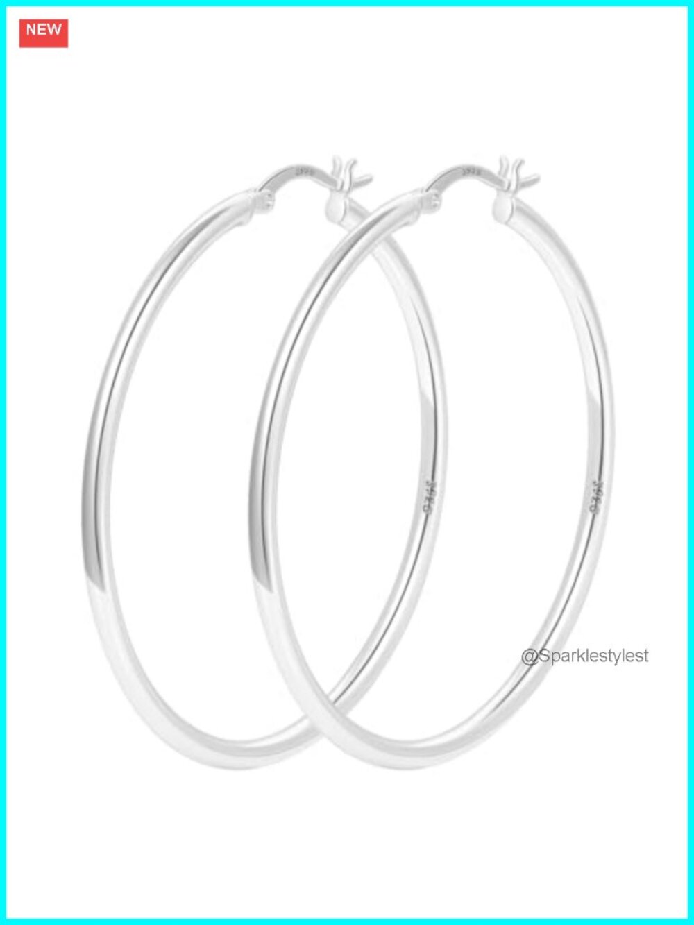 925 Sterling Silver Hoop Earrings for Women Large Thin 2MM
